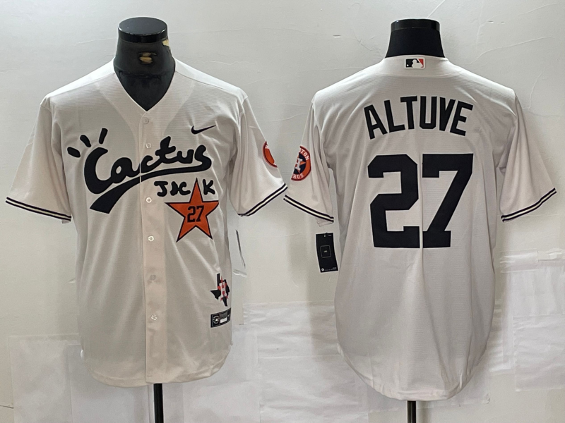 Men's Houston Astros Jose Altuve #27 White Limited Jersey